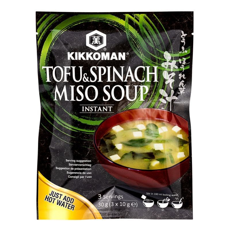 Click Here To Enlarge This Photo Of Kikkoman Instant Tofu & Spinach Miso Soup