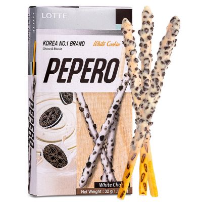 Lotte Pepero Biscuits Sticks with Crushed Cookies &lpar;White Cookie&rpar;