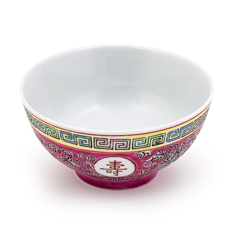 Click Here To Enlarge This Photo Of 4&period;5' Red Pattern Rice Bowl