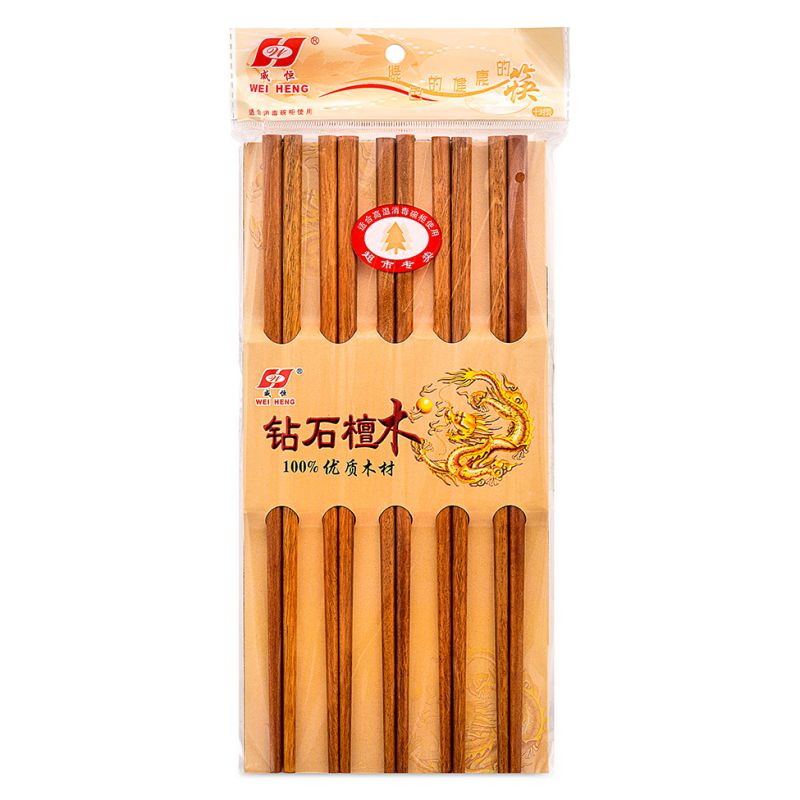 Click Here To Enlarge This Photo Of 10 Pairs of Dark Wooden Chopsticks 檀木筷子