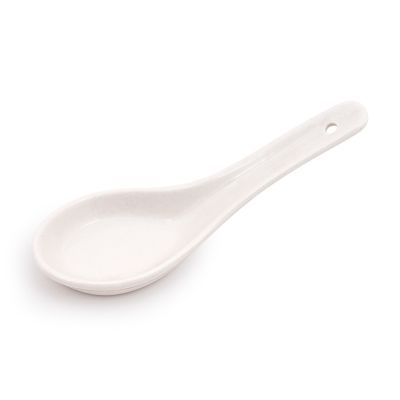 Plain White Chinese Rice Spoon