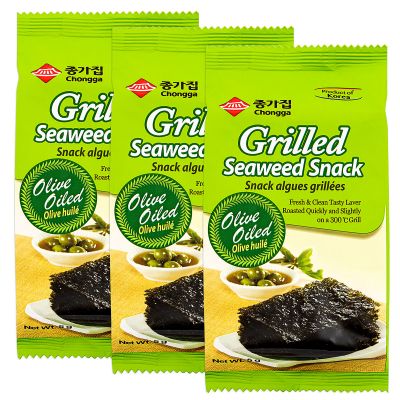Chongga Korean Grilled Seaweed &lpar;Laver&rpar; with Olive Oil