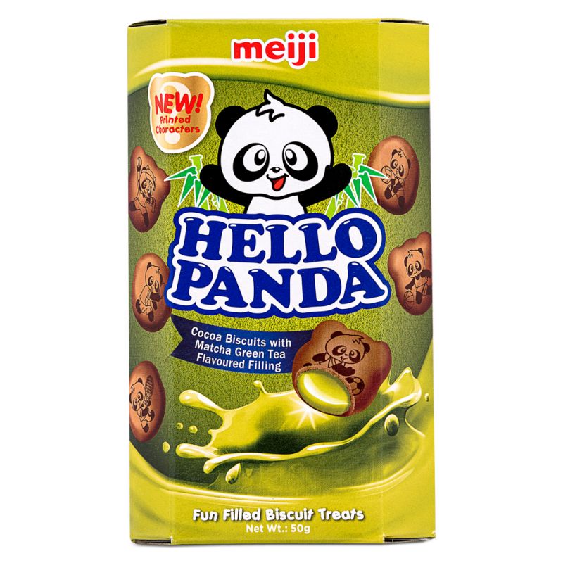 Click Here To Enlarge This Photo Of Meiji Hello Panda Cocoa Biscuits with Matcha Green Tea Flavoured Filling 抹茶夾心餅