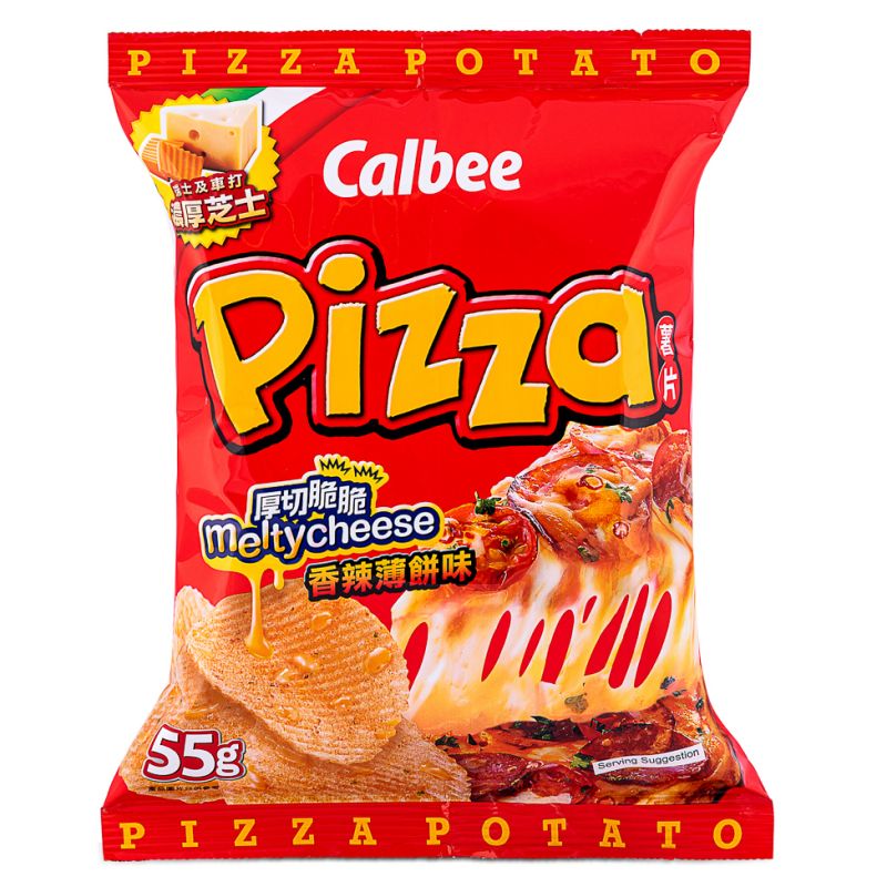 Click Here To Enlarge This Photo Of Calbee Hot & Spicy Pizza Flavour Potato Chips 卡樂B 香辣薄餅味薯片