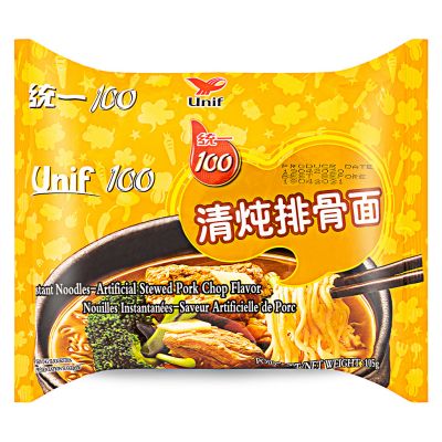 Unif 100 Instant Noodles &lpar;Artificial Stewed Pork Chop Flavour&rpar; 统一100 清炖排骨麵