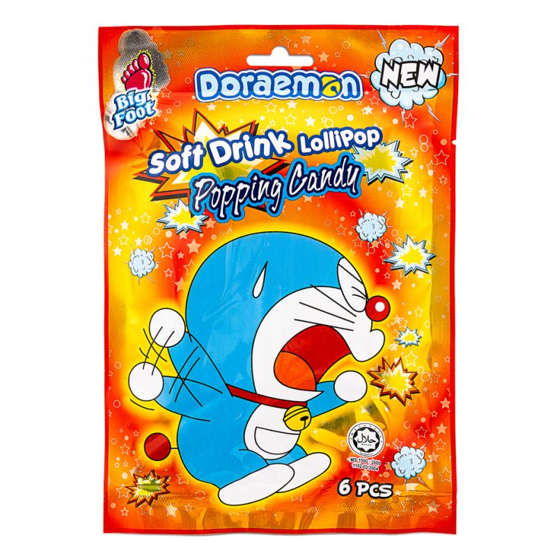 Click Here To Enlarge This Photo Of Big Foot Doraemon Soft Drink Lollipop &lpar;Popping Candy&rpar;