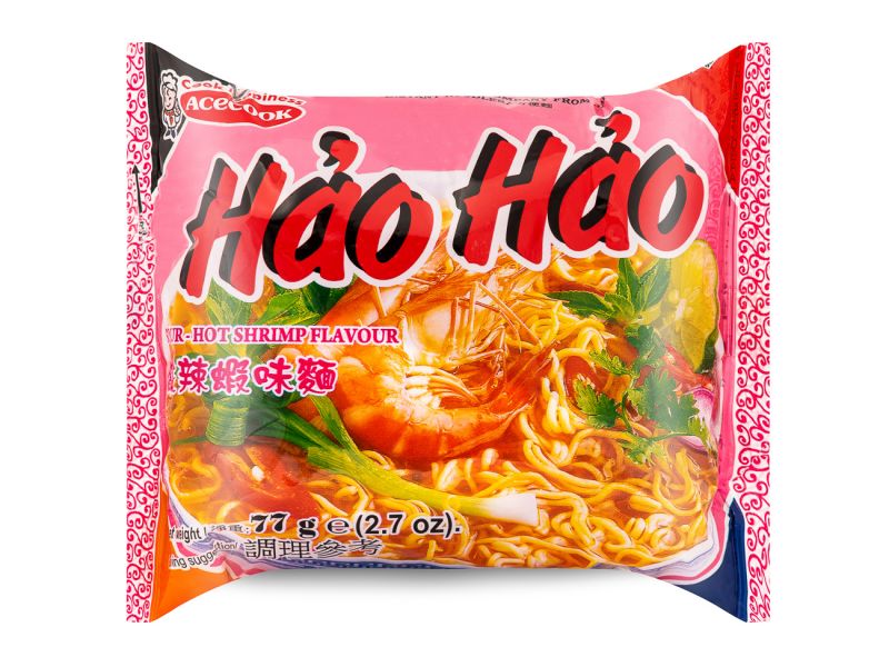 Click Here To Enlarge This Photo Of Acecook Hao Hao Instant Noodles Sour Hot Prawn Flavour 越南酸辣蝦味麵