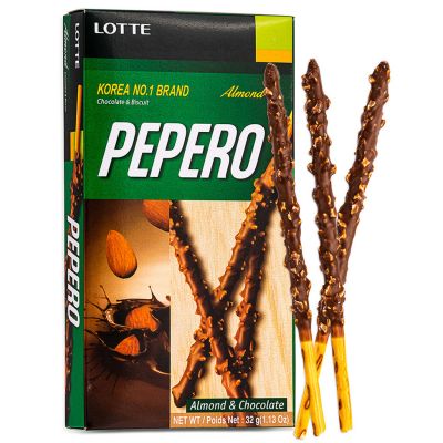 Lotte Pepero Chocolate Coated Biscuits Stick with Crushed Almonds &lpar;Almond&rpar;