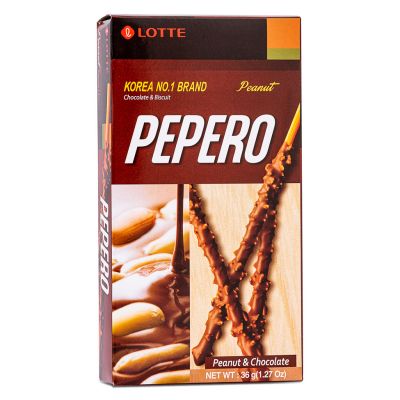 Lotte Pepero Chocolate Coated Biscuits Sticks with Peanut
