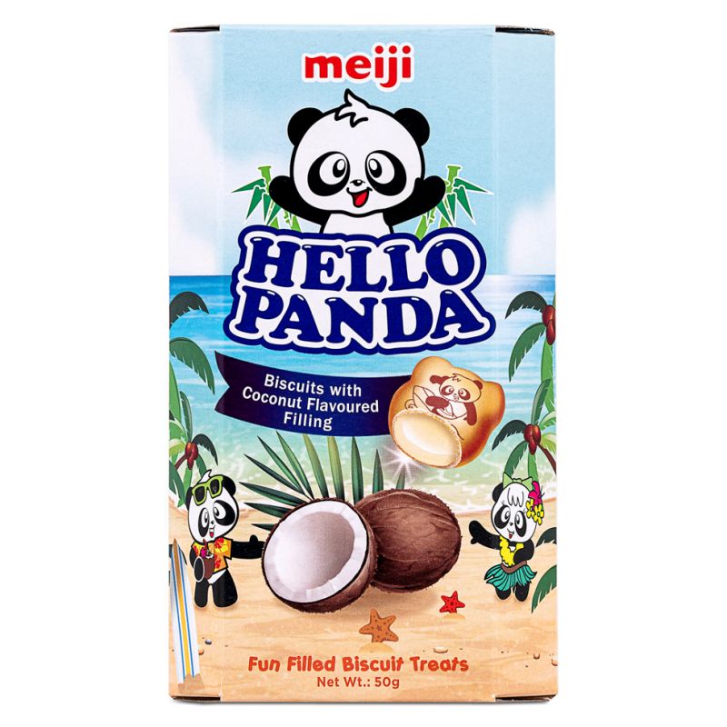 Click Here To Enlarge This Photo Of Meiji Hello Panda Biscuits with Coconut Flavoured Filling 椰子夾心餅