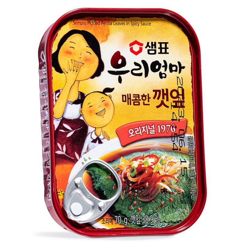 Click Here To Enlarge This Photo Of Sempio Pickled Perilla Leaves in Spicy Sauce 샘표 우리엄마 매콤한 깻엎
