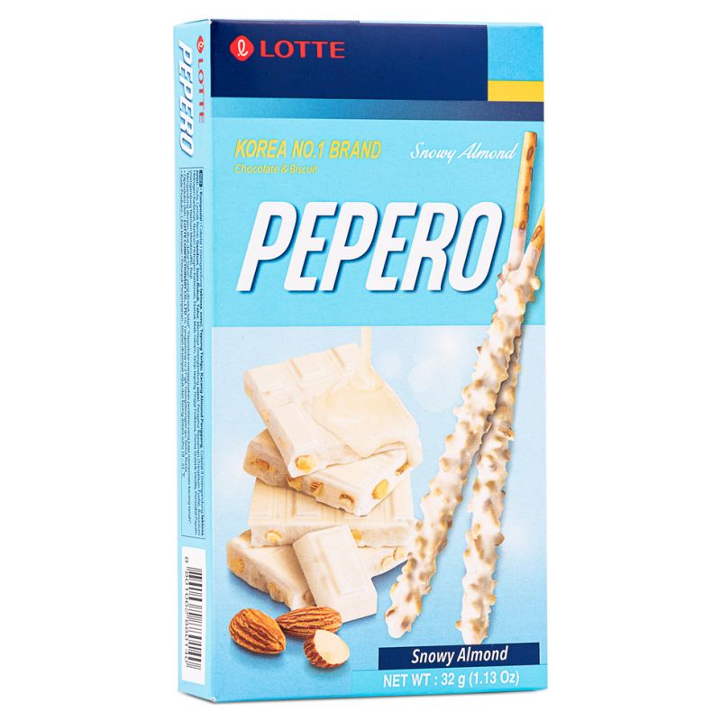 Click Here To Enlarge This Photo Of Lotte Pepero Biscuit Stick Coated with Almonds and Cream &lpar;Snowy Almond&rpar;