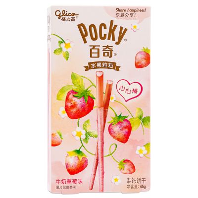 Glico Pocky Biscuit Sticks &lpar;Strawberry Fruits Flavour&rpar; 百奇 水果粒粒餅乾 &lpar;牛奶草莓味&rpar;