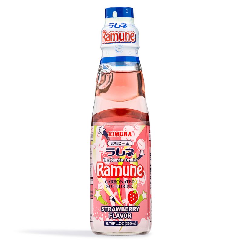 Click Here To Enlarge This Photo Of Kimura Ramune Carbonated Soft Drink &lpar;Strawberry Flavour&rpar; ラムネ