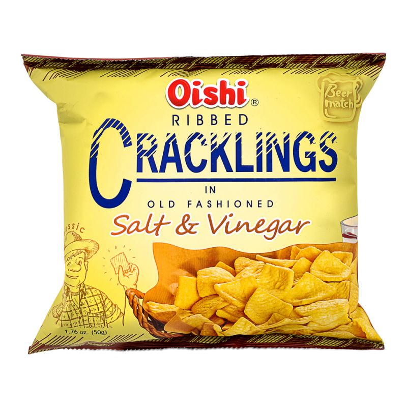 Click Here To Enlarge This Photo Of Oishi Ribbed Cracklings &lpar;Salt & Vinegar&rpar;