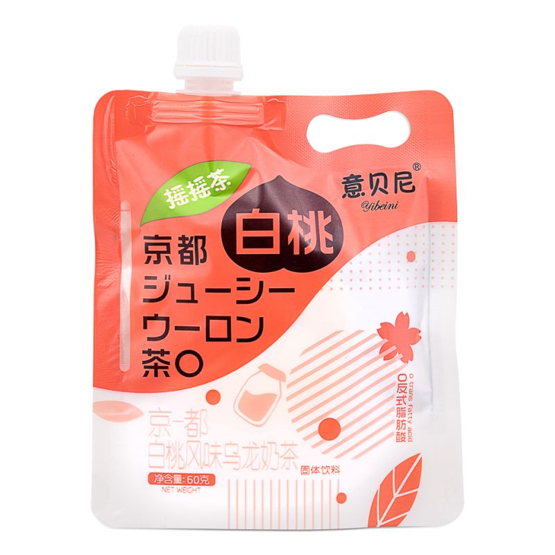 Click Here To Enlarge This Photo Of Yibeini Milk Tea &lpar;White Peach Tea&rpar; 意貝尼 京都白桃風味烏龍茶奶茶 搖搖茶 