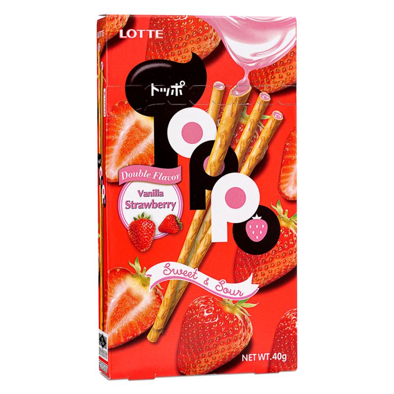 Click Here To Enlarge This Photo Of Lotte Toppo Vanilla Strawberry Crispy Pretzel