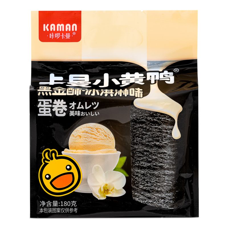 Click Here To Enlarge This Photo Of Kaman Egg Rolls &lpar;Crispy Black Ice Cream Flavour&rpar; 咔囉咔曼 黑金酥冰淇淋味蛋卷