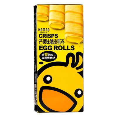Kaman Crispy Egg Rolls - Mango Flavor  （咔囉咔曼 脆皮蛋卷 芒果味）