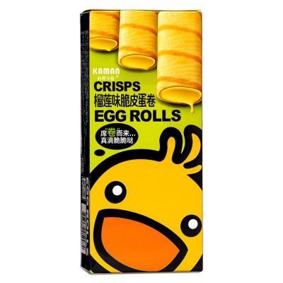Kaman Crispy Egg Rolls - Durian Flavor &lpar;咔囉咔曼 脆皮蛋卷 榴莲味&rpar;