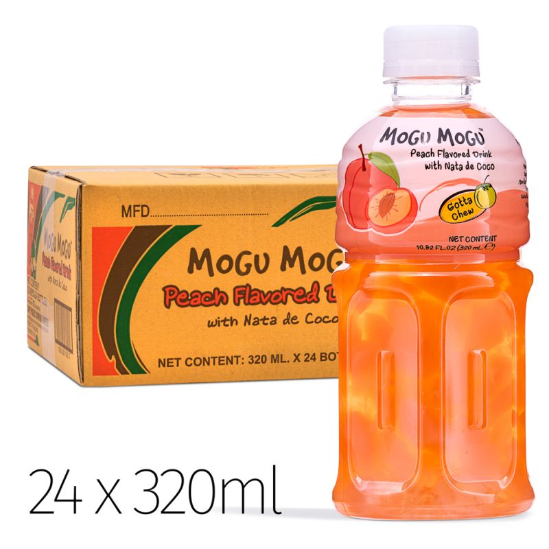Click Here To Enlarge This Photo Of Mogu Mogu Peach Flavored Drink With Nata De Coco &lpar;320ml x 24 Bottles&rpar;