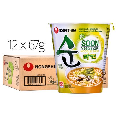 Nong Shim Soon Veggie Cup Ramyun Noodle Soup &lpar;67g x 12&rpar;