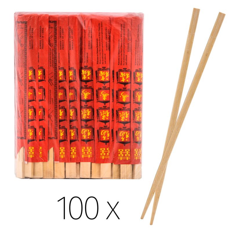 Click Here To Enlarge This Photo Of Bamboo Chopsticks with Sleeve &lpar;100 Pairs&rpar; 竹筷子連套