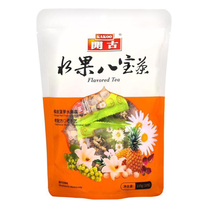 Click Here To Enlarge This Photo Of Kakoo Flavored Tea - Orange Peel Pineapple Fruit Tea 開古 水果八寶茶 橘皮菠蘿水果茶