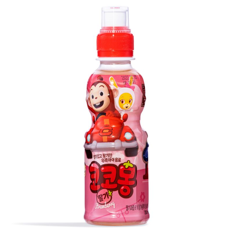 Click Here To Enlarge This Photo Of Woongjin Cocomong Strawberry Soft Drink