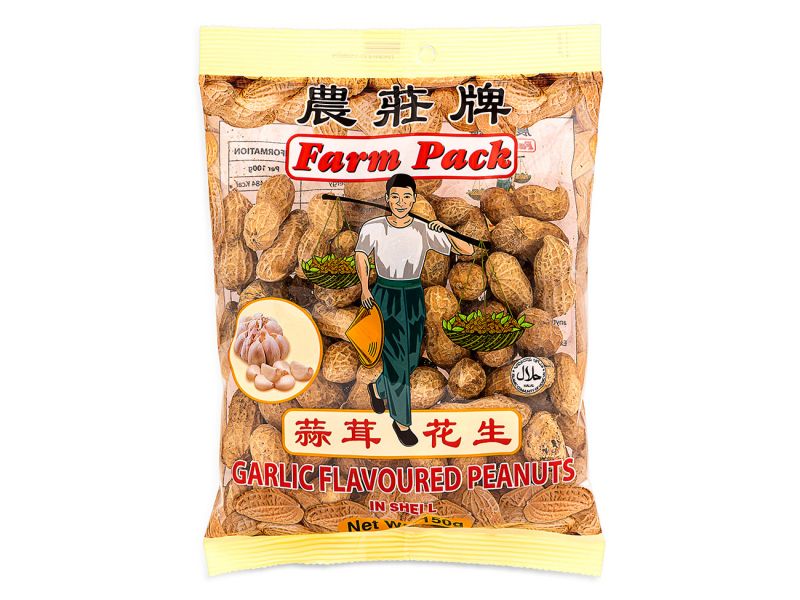 Click Here To Enlarge This Photo Of Farm Pack Garlic Flavoured Peanuts in Shell 農莊牌 蒜茸花生