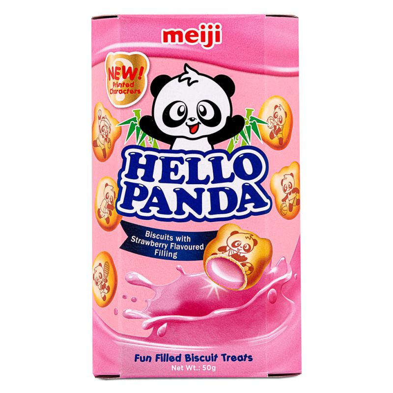 Click Here To Enlarge This Photo Of Meiji Hello Panda Biscuits with Strawberry Flavour Filling 草莓夾心餅
